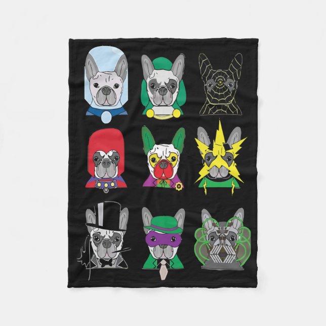 Frenchie Gift | Cute French Bulldog Design Funny Fleece Blanket (Front)