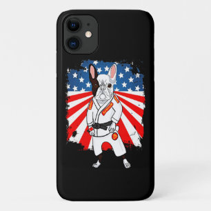 Frenchie Gift Cute French Bulldog USA Flag iPhone 11 Case
