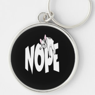 Frenchie Gift Cute Nope French Bulldog Key Ring
