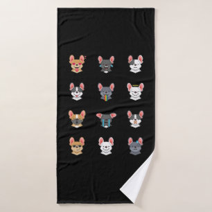 Frenchie Gift Emotional Face French Bulldog Bath Towel