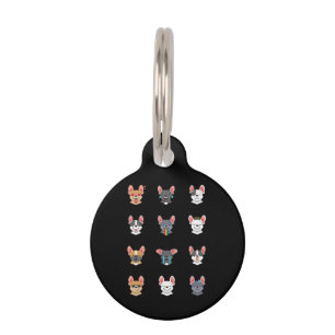 Frenchie Gift Emotional Face French Bulldog Pet Tag