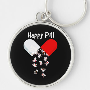 Frenchie Gift Happy Pill French Bulldog Gift Key Ring