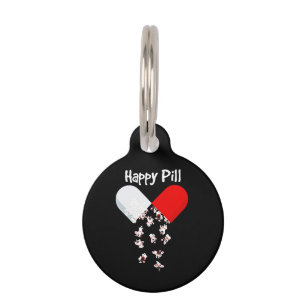 Frenchie Gift Happy Pill French Bulldog Gift Pet Tag
