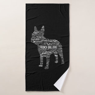 Frenchie Gift   I Love My French Bull Dog Bath Towel