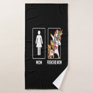 Frenchie Gift   Mum With Frenchie Mum Unique Bath Towel