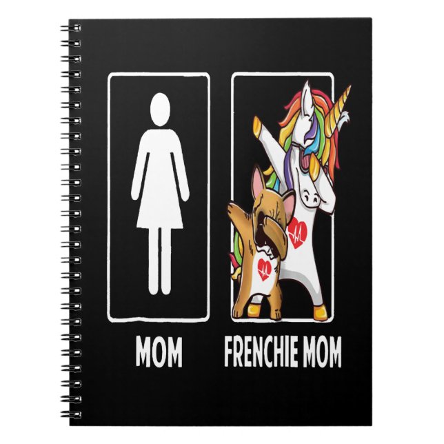 Frenchie Gift | Mum With Frenchie Mum Unique Notebook (Front)