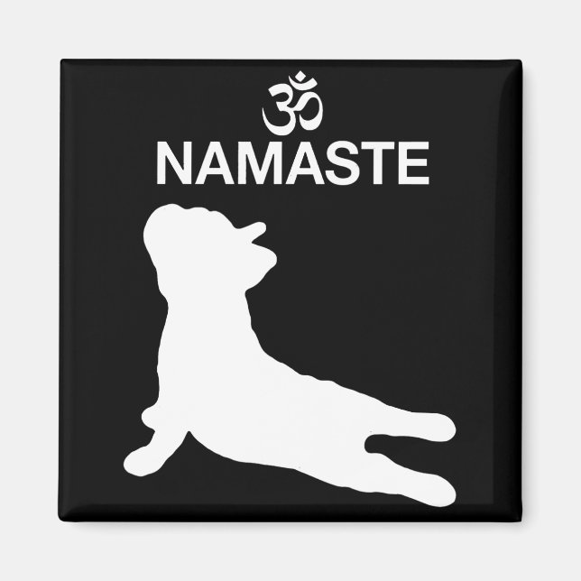 Frenchie Gift | Namaste French Bulldog Gift Magnet (Front)