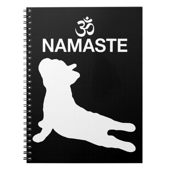 Frenchie Gift | Namaste French Bulldog Gift Notebook (Front)