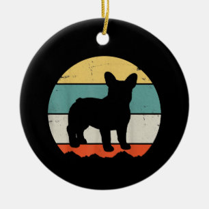 Frenchie Gift Vintage French Bulldog Gift Ceramic Tree Decoration