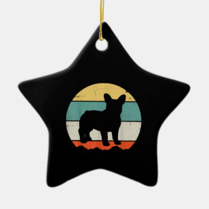Frenchie Gift Vintage French Bulldog Gift Ceramic Tree Decoration