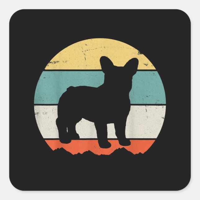 Frenchie Gift | Vintage French Bulldog Gift Square Sticker (Front)