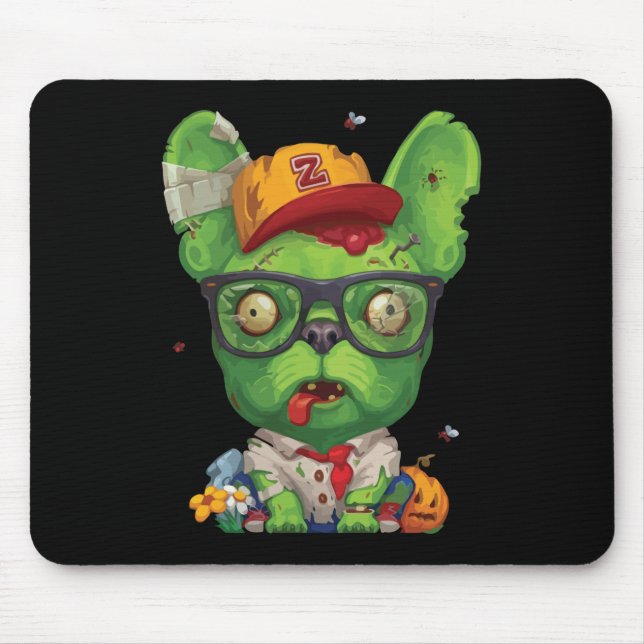 Frenchie Gift | Zombie French Bulldog Mouse Mat (Front)