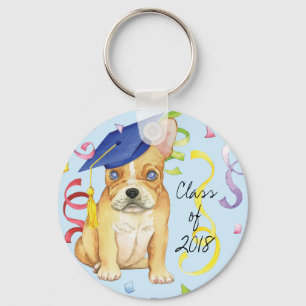 Frenchie Graduate Key Ring