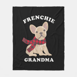 Frenchie Grandma Gift French Bulldog Xmas Family Fleece Blanket