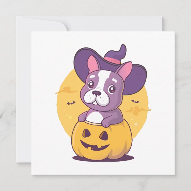 Frenchie Halloween Invitation (Front)