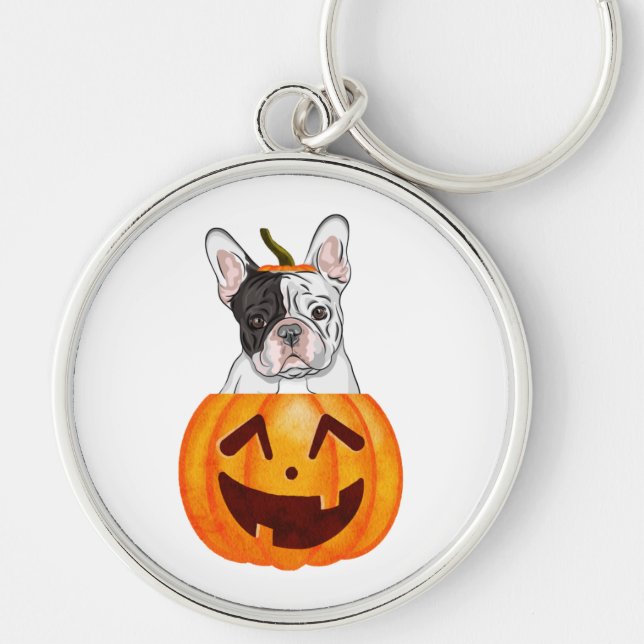 Frenchie Halloween   Key Ring (Front)