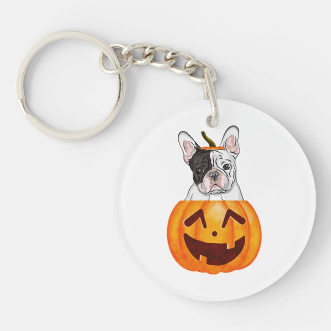 Frenchie Halloween   Key Ring (Front)