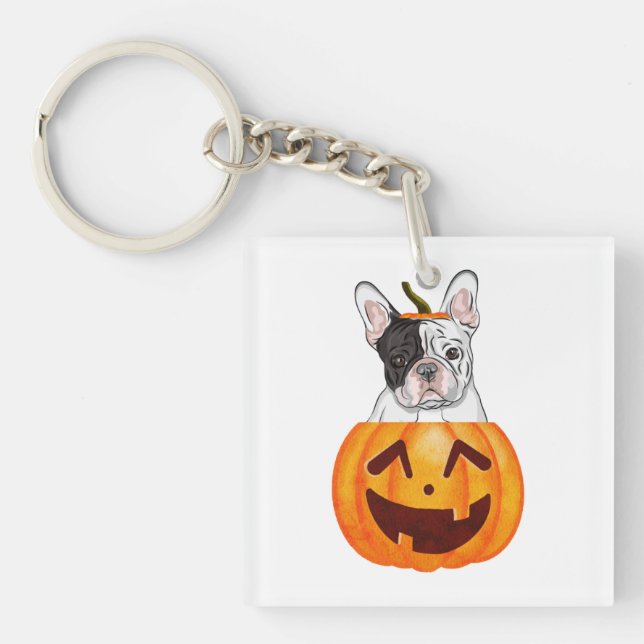 Frenchie Halloween   Key Ring (Front)