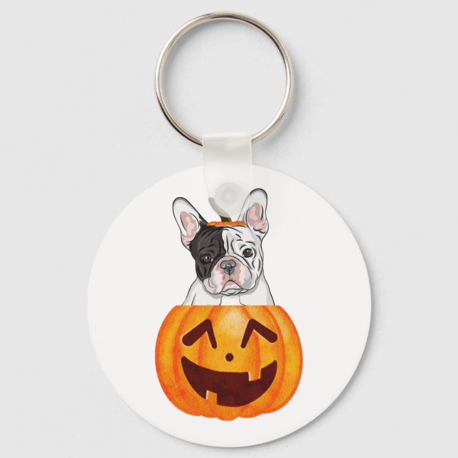 Frenchie Halloween   Key Ring (Front)