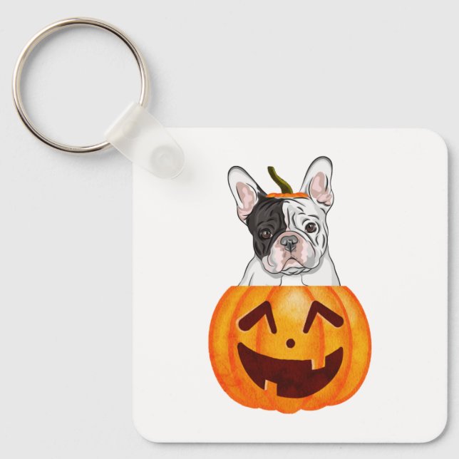 Frenchie Halloween  Key Ring (Front)