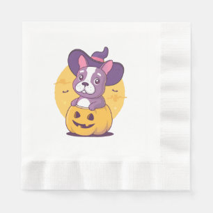 Frenchie Halloween Napkin