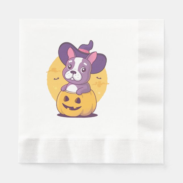 Frenchie Halloween Napkin (Front)