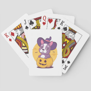 Frenchie Halloween Playing Cards
