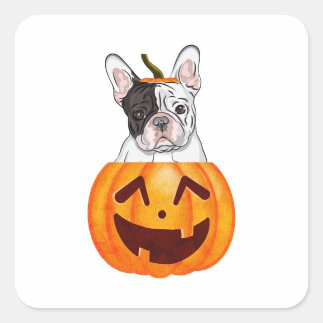 Frenchie Halloween   Square Sticker (Front)