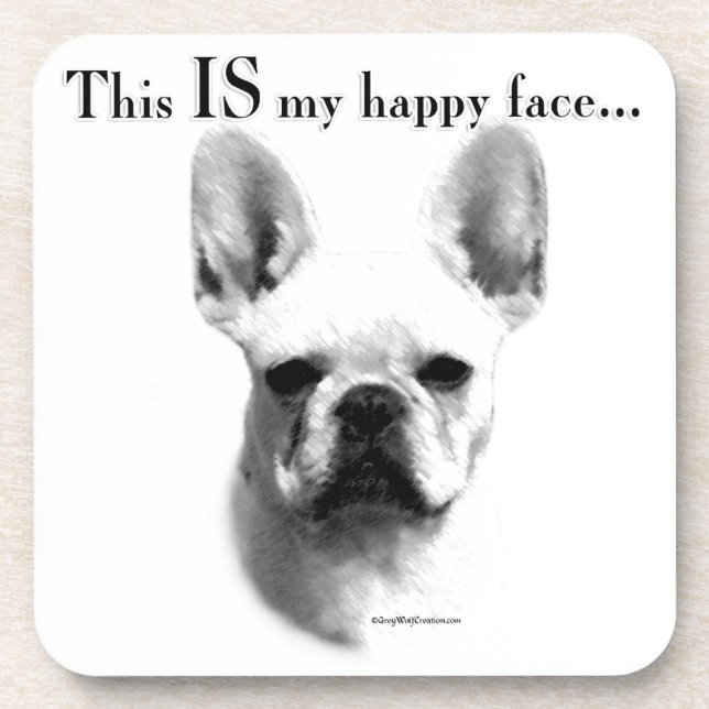 Frenchie Happy Face Coaster (Front)