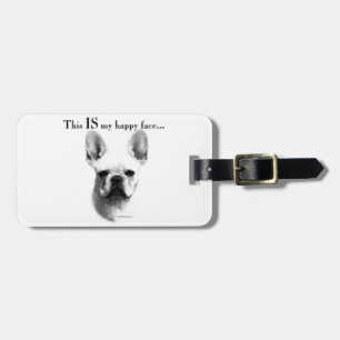 Frenchie Happy Face Luggage Tag