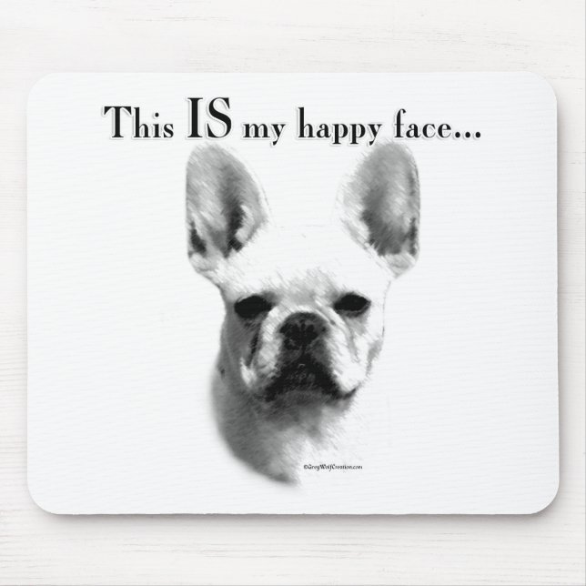 Frenchie Happy Face Mouse Mat (Front)