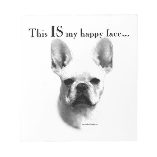 Frenchie Happy Face Notepad (Front)