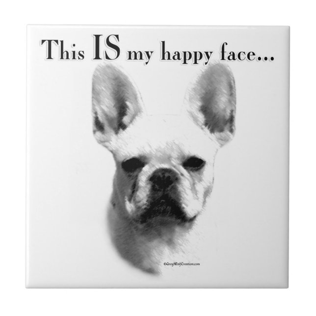 Frenchie Happy Face Tile (Front)