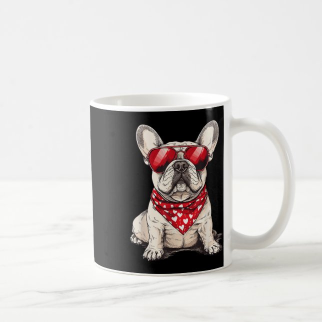 Frenchie Heart Bandanna Cool French Bulldog Lover  Coffee Mug (Right)