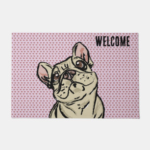 Frenchie Hearts Doormat