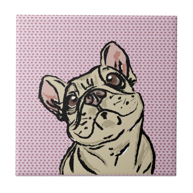 Frenchie Hearts Tile (Front)