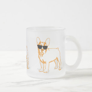 Frenchie Howlelu Frosted Glass Coffee Mug