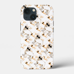 Frenchie Howlelu Orange Pattern iPhone 13 Mini Case
