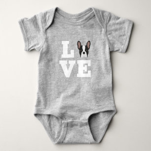 Frenchie Love Cute French Bulldog Baby Bodysuit