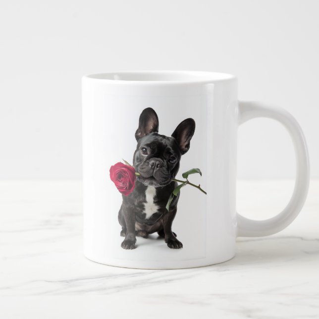 Frenchie Love Large Coffee Mug (Right)