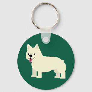 Frenchie Lover Green Key Ring
