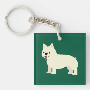 Frenchie Lover Green Key Ring