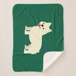 Frenchie Lover Green Sherpa Blanket