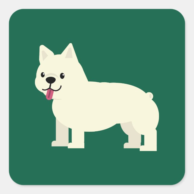 Frenchie Lover Green Square Sticker (Front)
