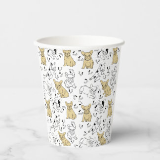 Frenchie Loves Bones Paper Cups