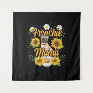 Frenchie Mama French Bulldog Dog Sunflower Tapestry