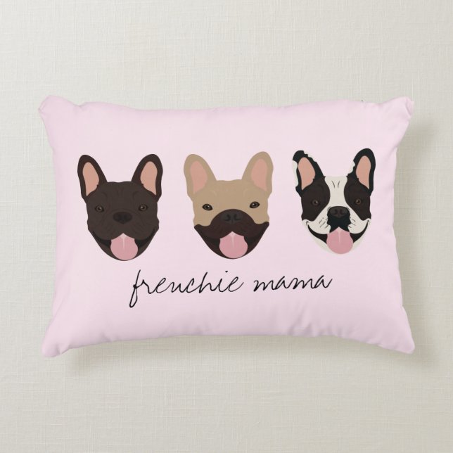 Frenchie Mama French Bulldogs Decorative Cushion (Front)