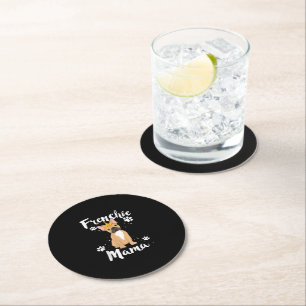 Frenchie Mama Women Mor Mum Dog Lover Gift Round Paper Coaster