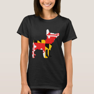 Frenchie Maryland Flag French Bull Dog Silhouette T-Shirt