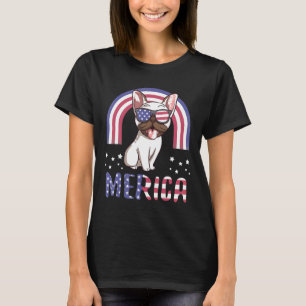 Frenchie Merica French Bulldog Dog Usa American F T-Shirt